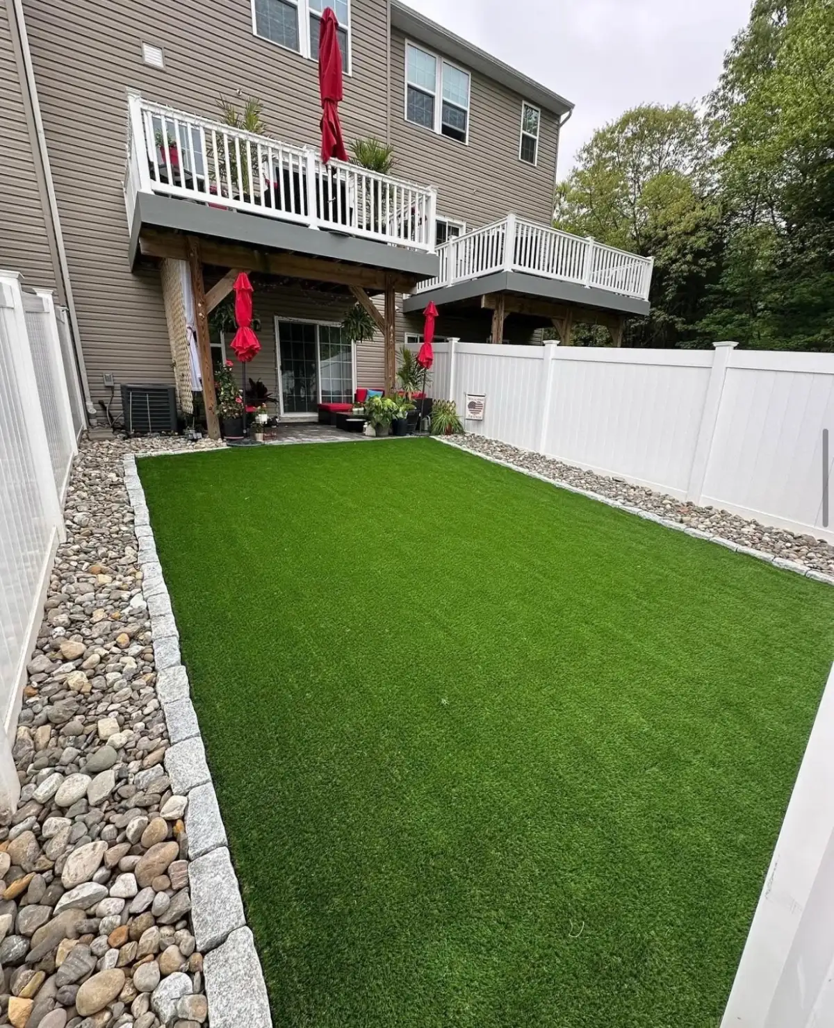 Miller's Landscaping crew completing a residential outdoor living project