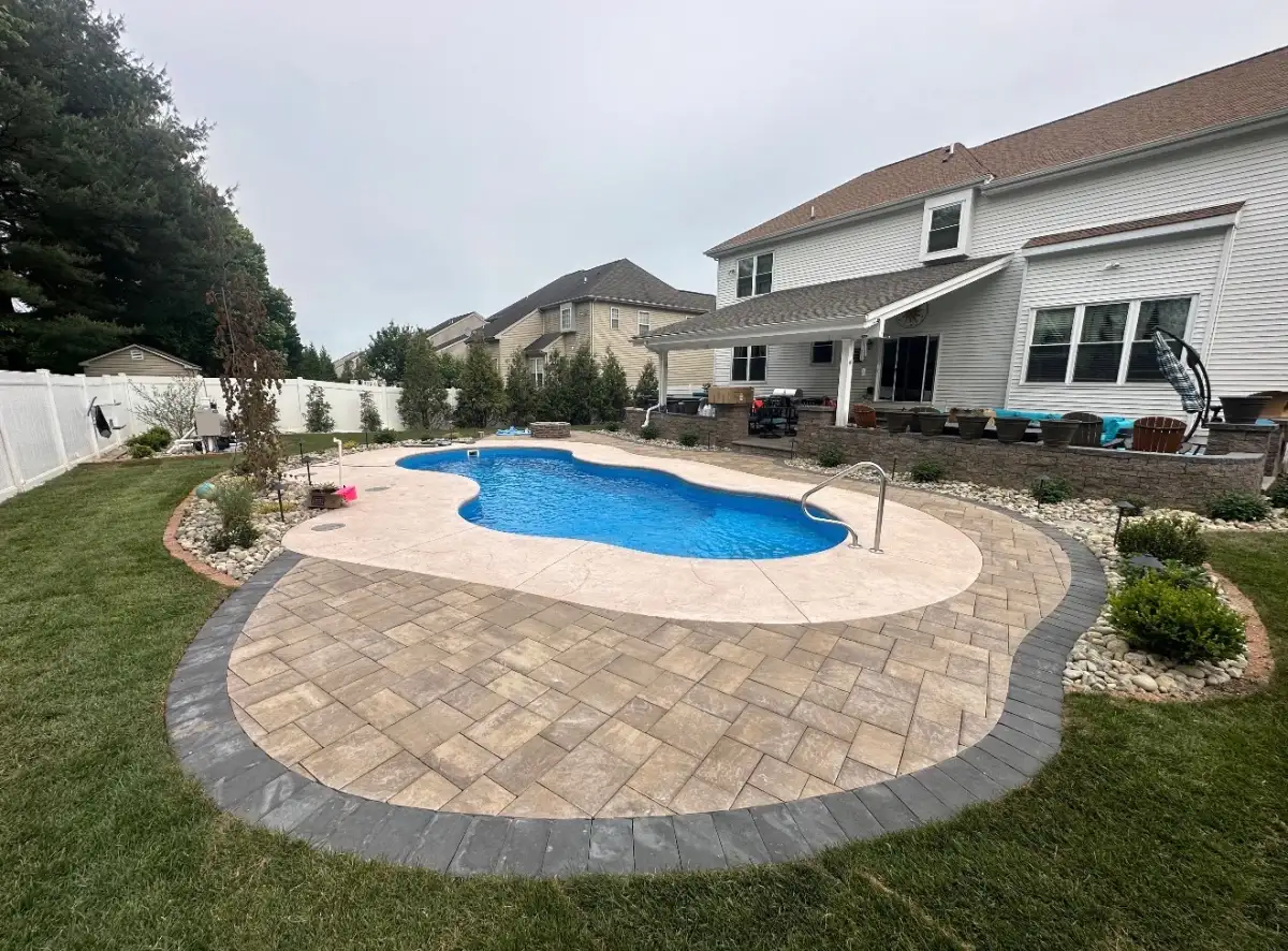 Completed residential landscape project in a South Jersey neighborhood