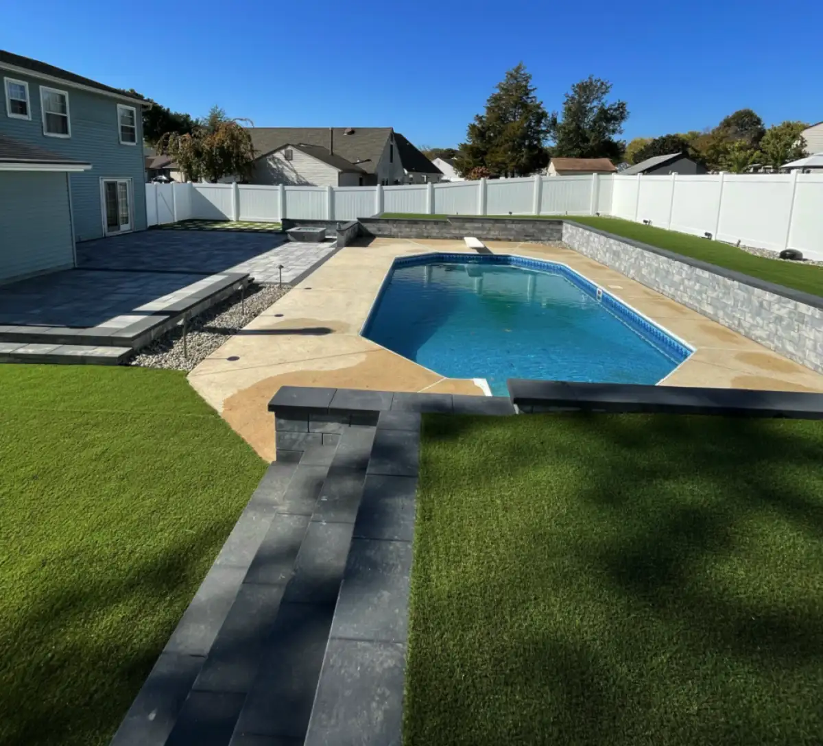 Custom landscape design with professional plantings in South Jersey