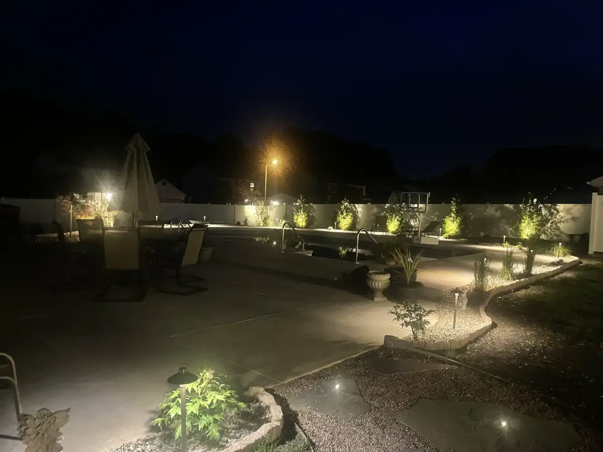 Commercial landscape design with clean lines and professional plantings